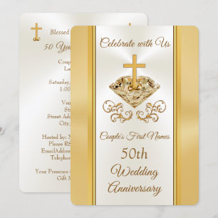 Cartes d'invitation pour les 50 ans de mariage de 
