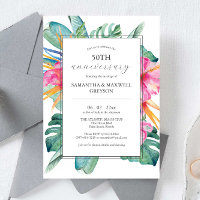Cartes d'invitation pour les 50 ans de mariage Tro