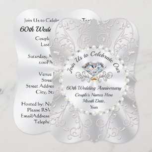 Cartes d'invitation pour les 60 ans de mariage