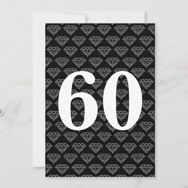 Cartes d'invitation pour les 60 ans de mariage ave (Devant)