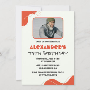 Cartes d'invitation pour les 74 ans des hommes mod