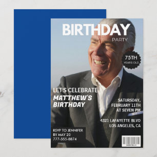 Cartes d'invitation pour les 75 ans Homme Lui Couv