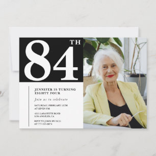 Cartes d'invitation pour les 84 ans avec photo en