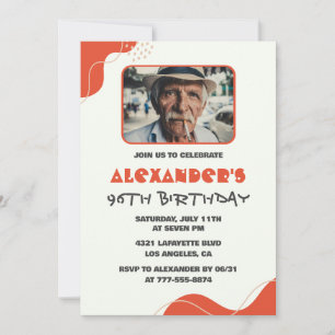 Cartes d'invitation pour les 96 ans des hommes bla