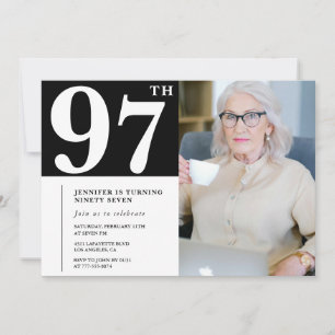 Cartes d'invitation pour les 97 ans avec photo en 