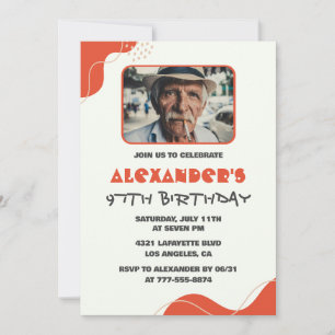 Cartes d'invitation pour les 97 ans d'hommes moder