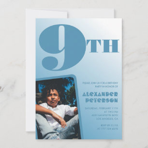 Cartes d'invitation pour les 9 ans de garçon Photo