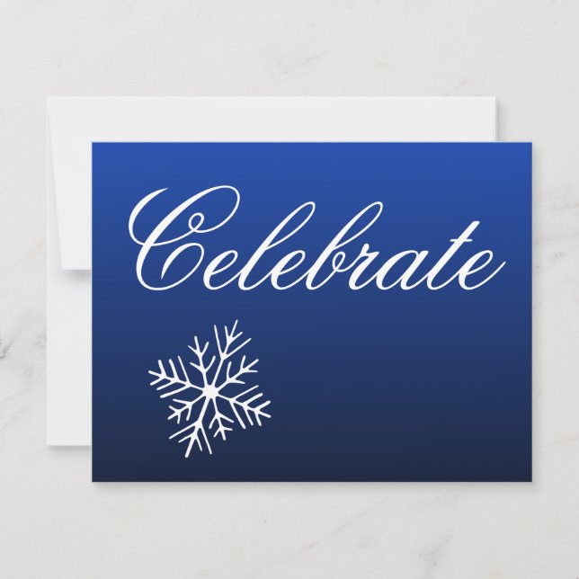 Cartes d'invitation pour les fêtes de Noël Flocons (Devant)