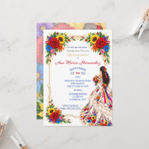 Cartes d'invitation pour Quinceañera Mexicaine Fle