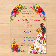 Cartes d'invitation pour Quinceañera mexicaine Fle