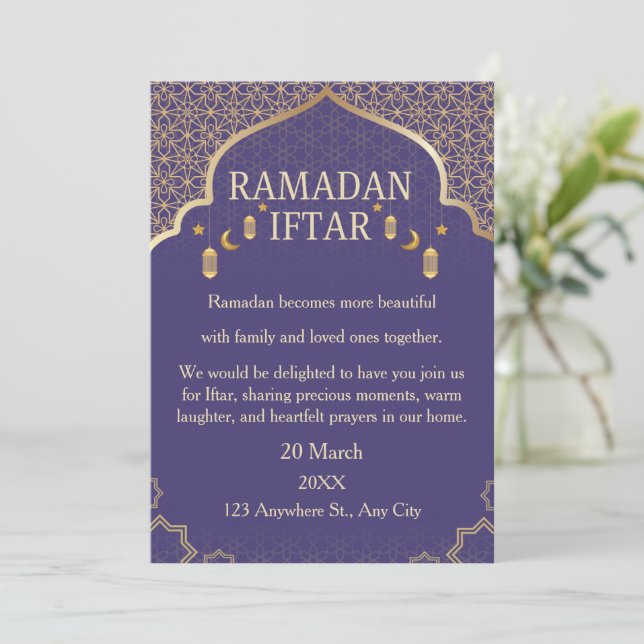 Cartes d'invitation pour Ramadan Moubarak – Iftar  (Debout devant)