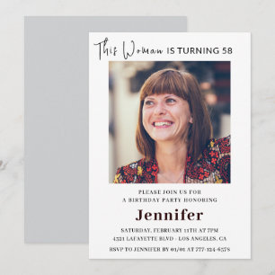 Cartes d'invitation pour ses 58 ans modernes Photo