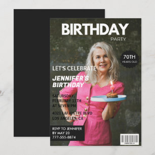 Cartes d'invitation pour ses 70 ans de style Magaz