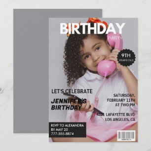 Cartes d'invitation pour ses 9 ans de couverture d