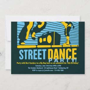 Cartes d'invitation pour soirée dansante dans la r