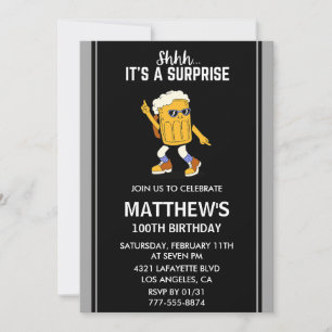 Cartes d'invitation pour son 100e anniversaire Fun