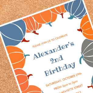 Cartes d'invitation pour un 2ème anniversaire Hall