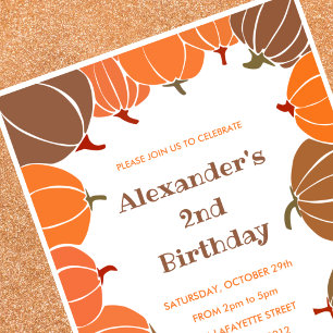 Cartes d'invitation pour un 2ème anniversaire Hall
