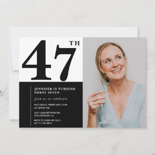 Cartes d'invitation pour un 47e anniversaire en no