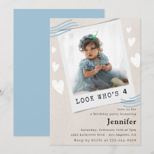 Cartes d'invitation pour un 4ème anniversaire