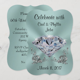 Cartes d'invitation pour un anniversaire de diaman