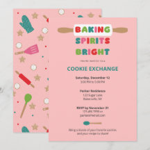 Cartes d'invitation pour un échange de biscuits de