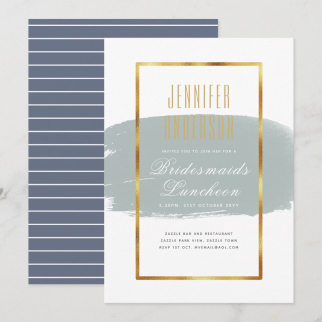 Cartes d'invitation pour un thé-brunch moderne de  (Devant / Derrière)