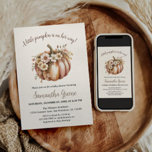 Cartes d'invitation pour une Baby Shower Citrouill