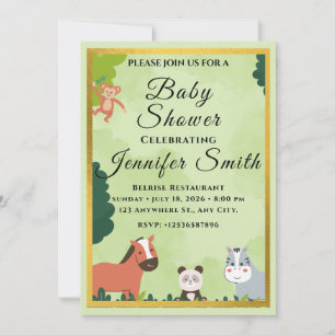 Cartes d'invitation pour une baby shower sur le th