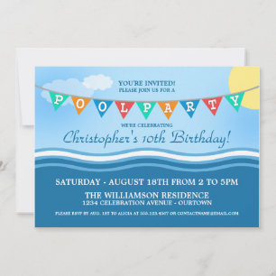 Cartes d'invitation pour une fête au bord de la pi