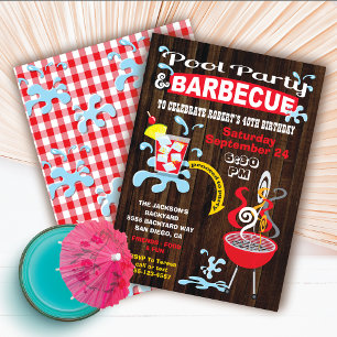 Cartes d'invitation pour une fête au bord de la pi