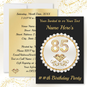 Cartes d'invitation pour une fête d'anniversaire p