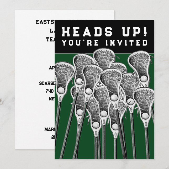 Cartes d'invitation pour une fête de crosse (Devant / Derrière)