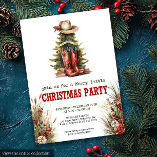 Cartes d'invitation pour une fête de Noël en botte