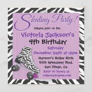 Cartes d'invitation pour une fête de roller skatin