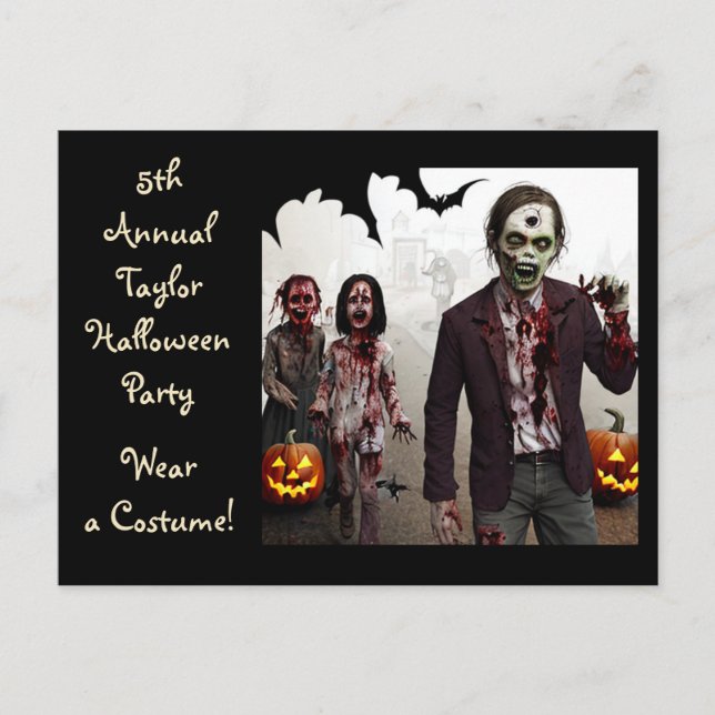 Cartes d'invitation pour une fête d'Halloween avec (Devant)