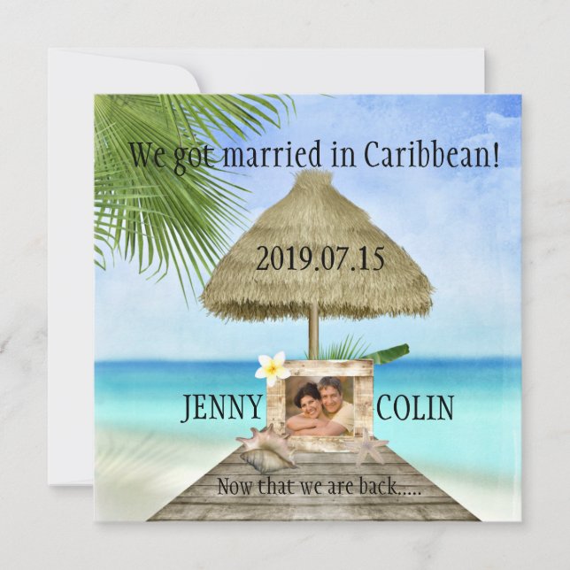 Cartes d'invitation pour une séance photo de plage (Devant)