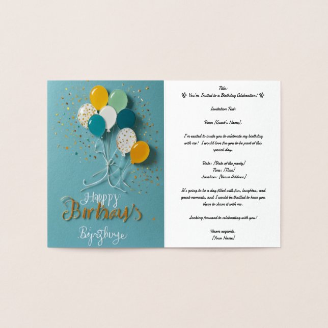 Cartes d'invitation professionnelles avec feuille  (Intérieur)