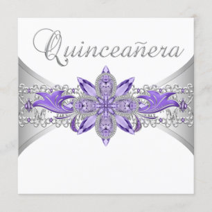 Cartes d'invitation Quinceanera Violet Lavande Arg