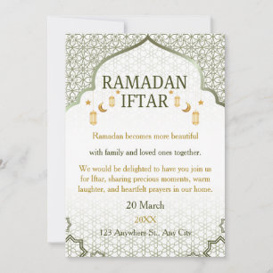 Cartes d'invitation Ramadan Mubarak – Iftar de fam