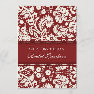Cartes d'invitation Red Damask Bridal