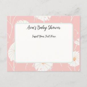 Cartes d'invitation rose Pissenlit en relief