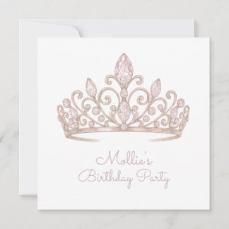 Cartes d'invitation rose poudré personnalisées pou