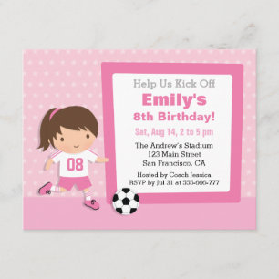 Cartes d'invitation rose pour l'anniversaire d'une
