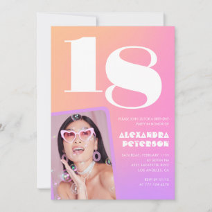 Cartes d'invitation rose pour son 18ème anniversai