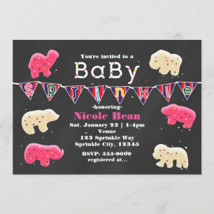 Cartes d'invitation saupoudrées pour Baby Shower s