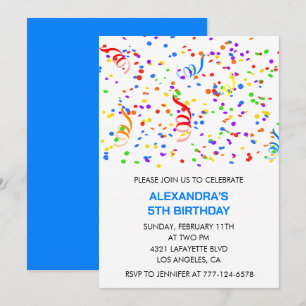 Cartes d'invitation simple pour un 5ème anniversai