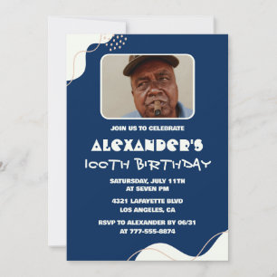 Cartes d'invitation simples pour 100e anniversaire