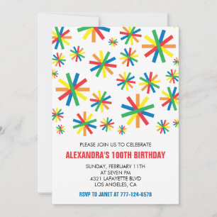 Cartes d'invitation simples pour 100e anniversaire