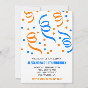 Cartes d'invitation simples pour 10 ans Anniversai
